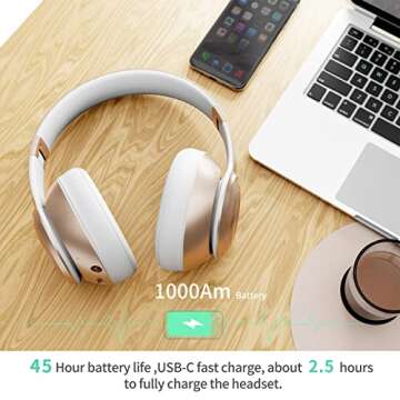 LETTON Gold Wireless Gaming Headset with Detachable Mic - PlayStation (PS4, PS5) PC - Dynamic EQ Compensation Pro Audio, Noise Cancelling Microphone, Ultra-Comfort Over-Ear Headphones