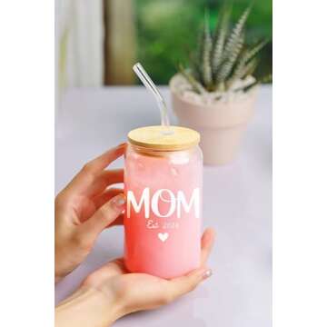NEWELEVEN Gifts For New Mom 2024 – Pregnancy Gifts For First Time Mom, Pregnant Mom, Expecting Mom, Mom To Be, Mommy To Be - 16 Oz Coffee Glass