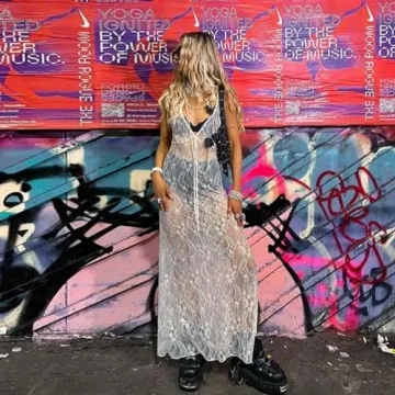 SOLILOQUY Maxi Dress for Women - Sheer Cover Up Style