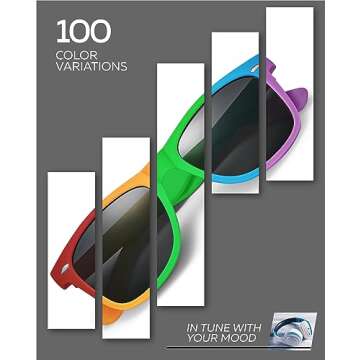 Retro Rewind Polarized Sunglasses for Men and Women - UV Protection Classic Mens Womens Sun Glasses - Cool Vintage 80s Shades