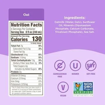 Califia Farms - Oat Barista Blend Oat Milk, 32 Oz, Dairy Free, Vegan, Plant Based, Gluten Free, Non GMO, Milk Frother, Coffee Creamer