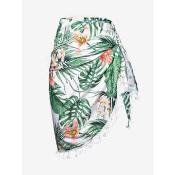 CUPSHE Women's Tropical Print Beach Sarong Cover Up