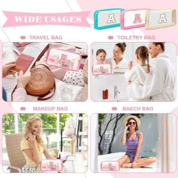 Personalized Initial Letter Clear Makeup Bag for Women
