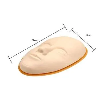 Healthcom 3 Pcs 5D Facial Tattoo Skin Practice Head Silicone Fake Facial Training Skin with 1 Suppor...