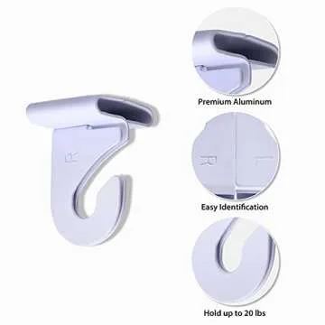 OALEN 20 Drop Ceiling Hooks for Classrooms & Offices, White Heavy Duty Ceiling Hooks for Hanging Plants & Decorations, Metal T-Bar Hooks for Suspended Drop Ceiling Tiles…