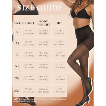 Buauty Sheer Black Tights for Women - 20D Comfort