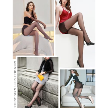 Buauty Sheer Black Tights for Women - 20D Comfort