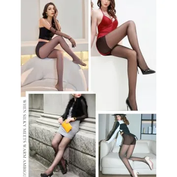 Buauty Sheer Black Tights for Women - 20D Comfort