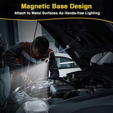 Jasee Barbecue Grill Light, BBQ Accessories for Outdoor with Magnetic Base, Mens Stocking Stuffers Grilling Gifts, 360 Degree Flexible Neck, Water Heat Resistant, Batteries Included - 2 Pack