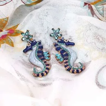 Ocean-Inspired Seahorse Dangle Earrings - Hypoallergenic & Stunning Fashion Accessory