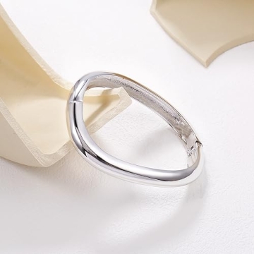 Elegance Silver Cuff Bangle Bracelet for Women Gift