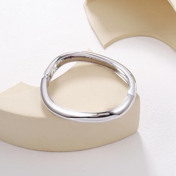 Elegance Silver Cuff Bangle Bracelet for Women Gift