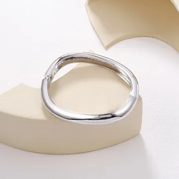 Elegance Silver Cuff Bangle Bracelet for Women Gift