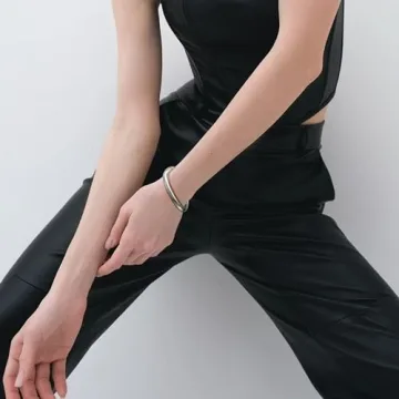 Elegance Silver Cuff Bangle Bracelet for Women Gift