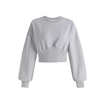 MISSACTIVER Women Casual Crewneck Crop Sweatshirt - Flattering & Versatile