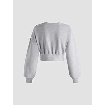 Stylish MISSACTIVER Women Casual Crewneck Crop Sweatshirt