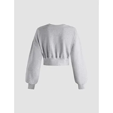 Stylish MISSACTIVER Women Casual Crewneck Crop Sweatshirt