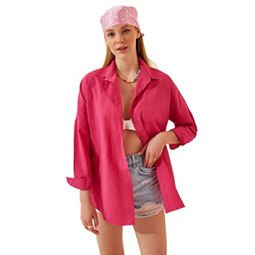 Stylish BIG DART Oversized Button Down Women Shirts