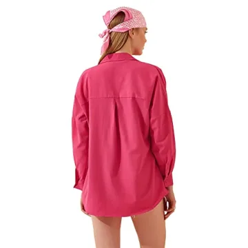 Stylish BIG DART Oversized Button Down Women Shirts