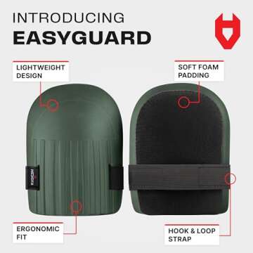 NoCry Gardening Knee Pads for Women and Men - Lightweight Waterproof Foam Knee Pads, and Easy Fit Kn...