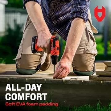 NoCry Gardening Knee Pads for Women and Men - Lightweight Waterproof Foam Knee Pads, and Easy Fit Knee Pads for Gardening with Adjustable Hook'n'Loop Straps - Perfect Womens Knee Pads for Work