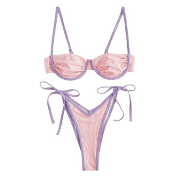 Discover ZAFUL Women's High Cut Bikini Set for Summer Fun