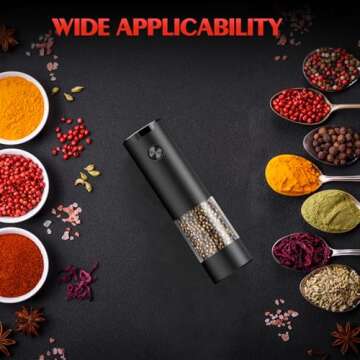 Electric Salt and Pepper Grinder Set with LED and Adjustable Coarseness