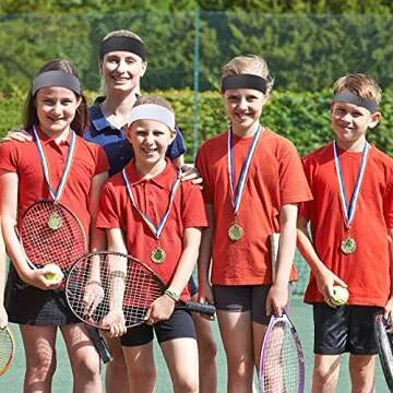 WILLBOND 3 Pack Head Tie Headbands for Women Men Ninja Karate Headband Tennis Tie Back Head Band Athletic Sports Sweatband Elastic Hair Band for Workout (Black, Dark Gray, White)