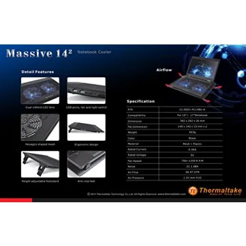 Thermaltake Massive 14 Adjustable Laptop Cooling Pad