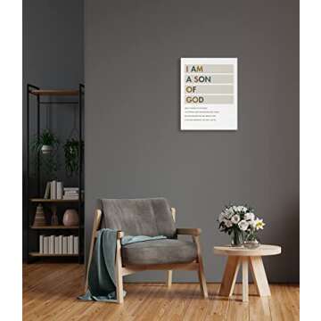 LiTiu I am A Son of God Framed Wall Art Canvas Prints Decor, 11” x 14”, Inspirational Religious Artwork Gifts Christian Quotes Decorations for Bedroom, Nursery Boys Room