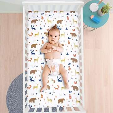 David's Kids 100% Cotton Fitted Crib Sheets, 2 Pack Ultra Soft Breathable Comfortable Baby Sheet Set...