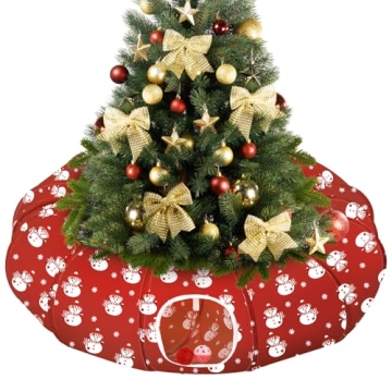 Pawaboo Christmas Cat Tunnel Bed for Playful Pets