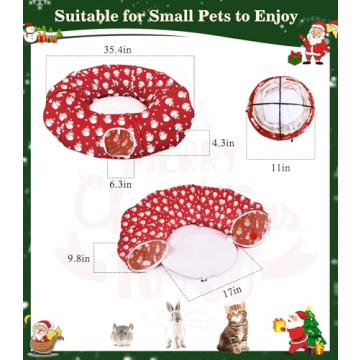 Pawaboo Christmas Cat Tunnel Bed for Playful Pets