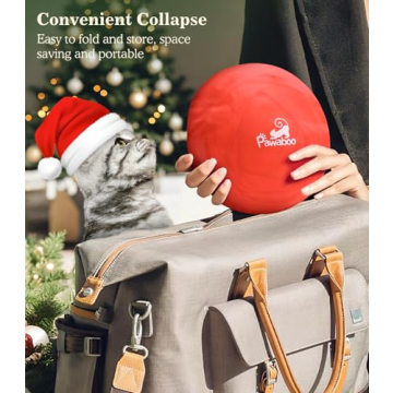 Pawaboo Christmas Cat Tunnel Bed for Playful Pets