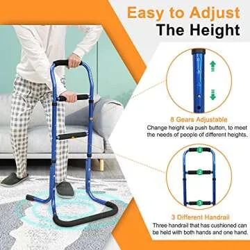 Chair Stand Assist for Elderly Bed Rails Adults Safety Assist Chair Lift Bed Cane for Seniors Bed Assist Bar Bedside Rail Sit to Stand Lift Bed Railing Portable Mobility Aids Couch Assistance Stand Up