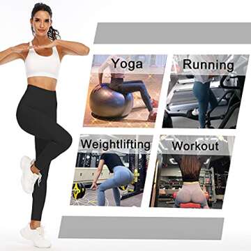 SZKANI Womens Ruched Butt Lifting High Waist Yoga Pants Tummy Control Compression Leggings Workout Tights(Black(#3),Small)