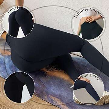 SZKANI Womens Ruched Butt Lifting High Waist Yoga Pants Tummy Control Compression Leggings Workout Tights(Black(#3),Small)