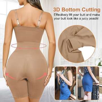 ACPLK Strapless Shapewear for Women, Tummy Control Butt Lifter Bodysuit, Seamless Sculpting Body Shaper full Body Shapewear