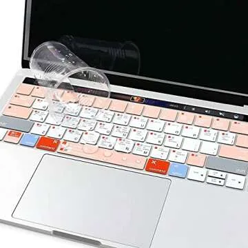 MOSISO Silicone Keyboard Cover Compatible with MacBook Pro with Touch Bar 13 and 15 inch 2019 2018 2017 2016 (Model: A2159, A1989, A1990, A1706, A1707) with Touch ID, Mac OS X Shortcut, Rose Quartz