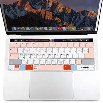 MOSISO Silicone Keyboard Cover Compatible with MacBook Pro with Touch Bar 13 and 15 inch 2019 2018 2017 2016 (Model: A2159, A1989, A1990, A1706, A1707) with Touch ID, Mac OS X Shortcut, Rose Quartz