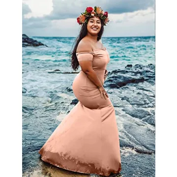 Elegant Off Shoulder High Split Evening Gown for Women