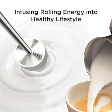 Kitchen Mama Silkwhisk Electric Milk Frother Handheld: Mini Drink Mixer, Cold Foam Maker, Frother Wand for Coffee, Cappuccino, Lattes, Protein Drinks, Matcha, Battery Operated (Metal Gray)