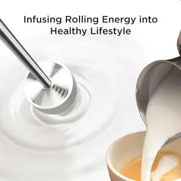 Kitchen Mama Silkwhisk Electric Milk Frother Handheld: Mini Drink Mixer, Cold Foam Maker, Frother Wand for Coffee, Cappuccino, Lattes, Protein Drinks, Matcha, Battery Operated (Metal Gray)