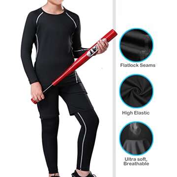 HOPLYNN Youth Compression Shirts for Sports and Comfort