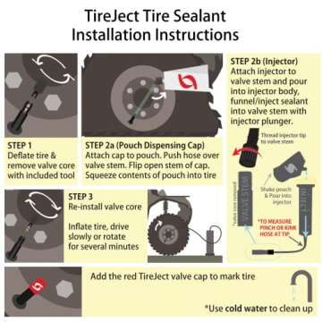 TireJect Off-Road Tire Sealant Kit - 5-in-1 Sealing - Fix and Prevent Flat Tires (10oz)