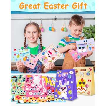 Benresive Party Favors for Kids 3-5 4-8, Face Stickers for Kids, Crafts Activities for Toddlers 1-3 2-4 3-5, Make Your Own Face Stickers for Toddlers 2-4 Years, Party Games for Kids - Easter