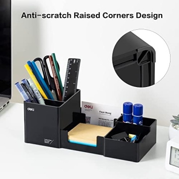 Deli Desk Organizer - 6 Compartments, Black Caddy