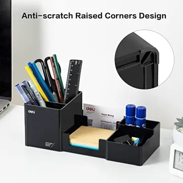 Deli Desk Organizer - 6 Compartments, Black Caddy