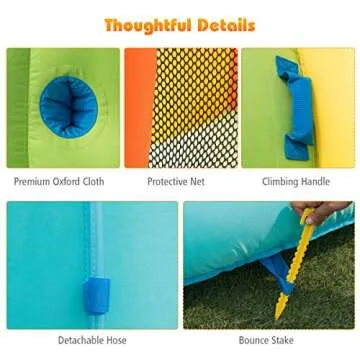 BOUNTECH Inflatable Water Slide for Kids, Giant Waterslide Park for Backyard Outdoor Fun w/Splash Pool, 735w Blower, Blow up Water Slides Inflatables for Kids and Adults Party Gifts Presents