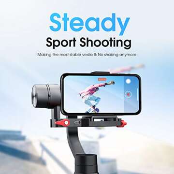 All in one Gimbal Stabilizer - 3-Axis Gimbal Stabilizer for Smartphone, Compact Cameras, Action Camera with 600° Inception Mode, Stabilizer Ideal for Vlogging, Live Video, YouTube - iSteady Multi